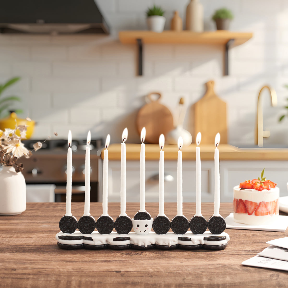 Hand-painted cookie menorah