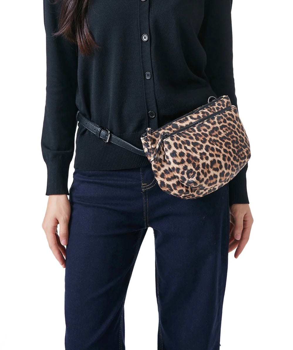 Cheetah vegan leather crossbody