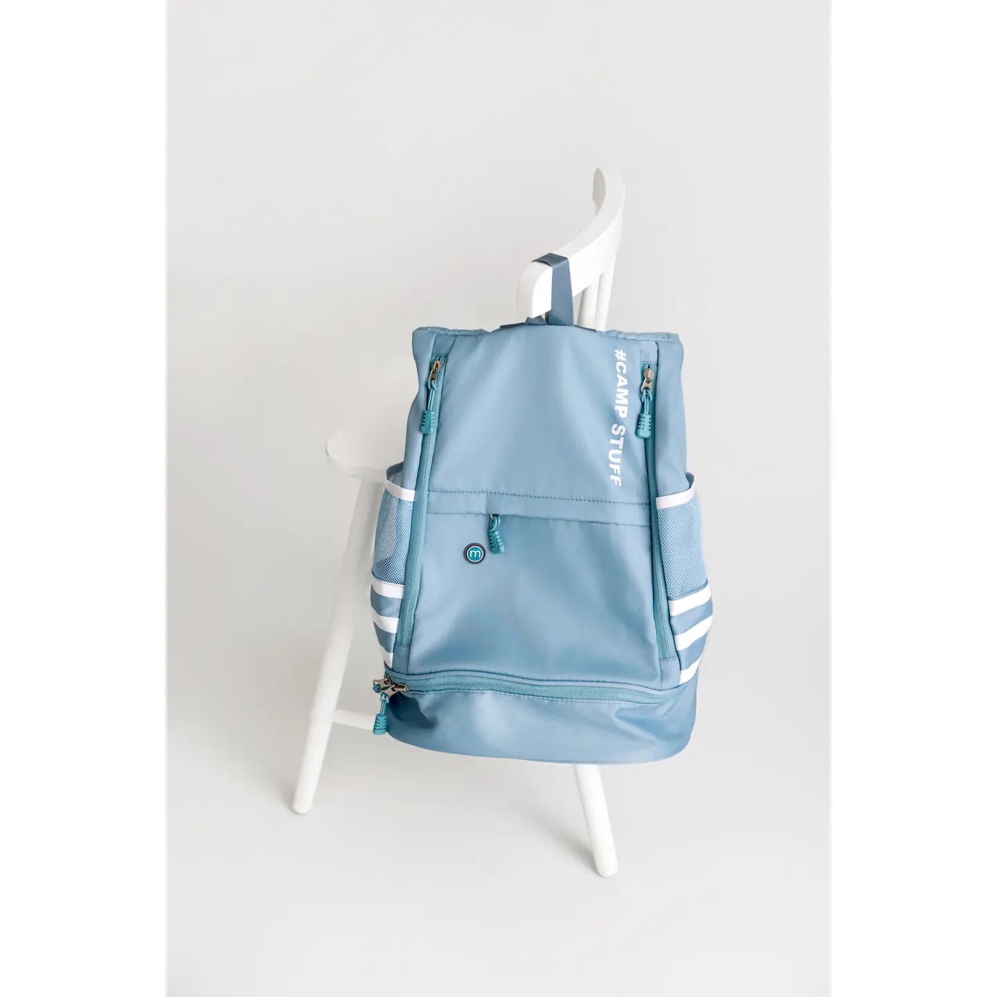 Sporty Side Stripe Waterproof Camp Backpack - Blue