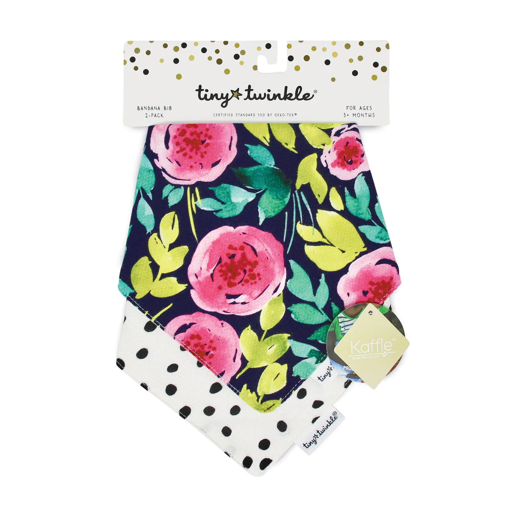 Bandana Bib 2PK - Painted Peony Set