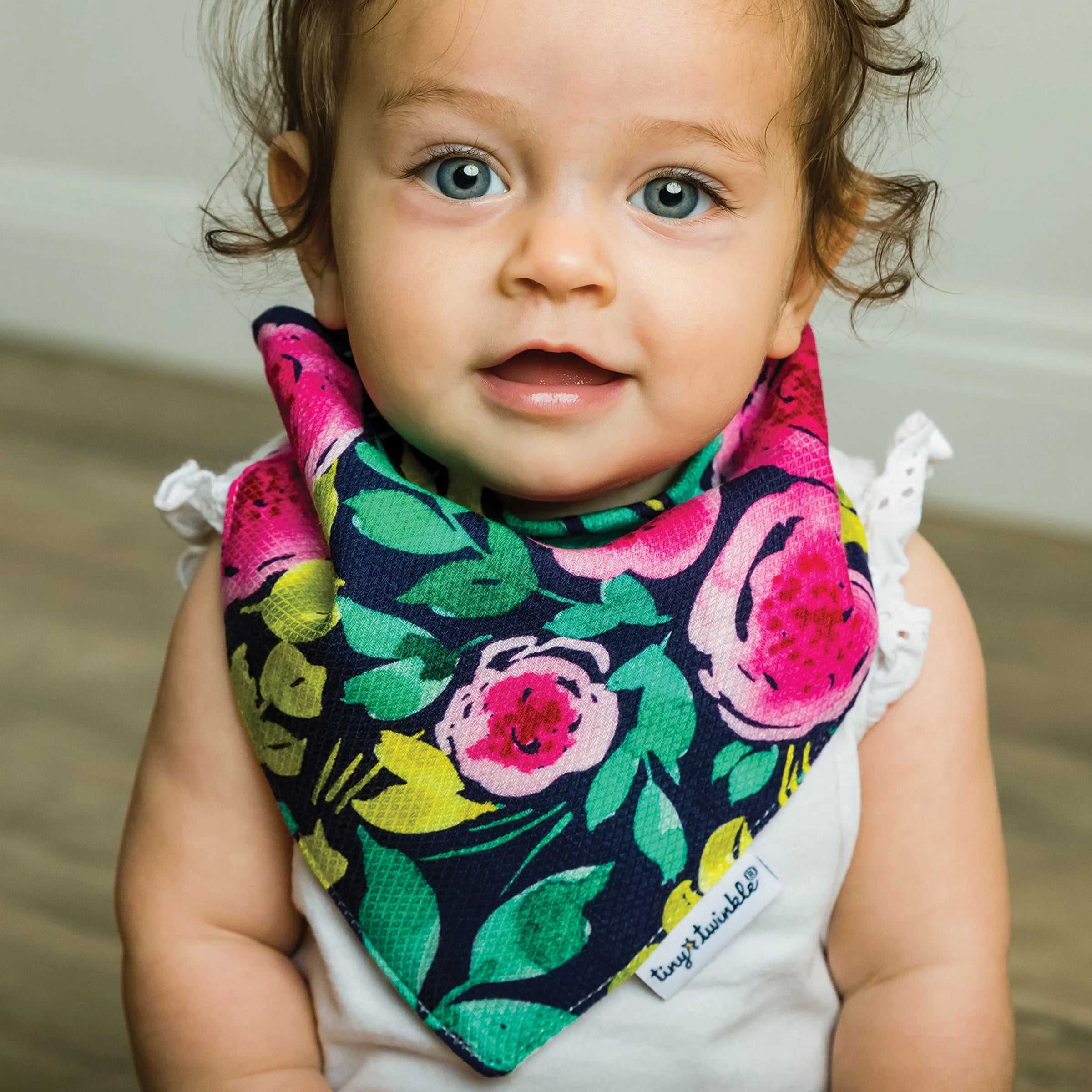 Lot de 2 bavoirs bandanas - Ensemble de pivoines peintes