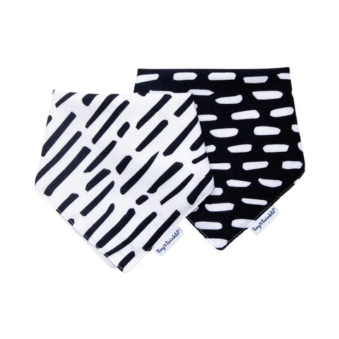 Bandana Bib 2PK - Black & White Set