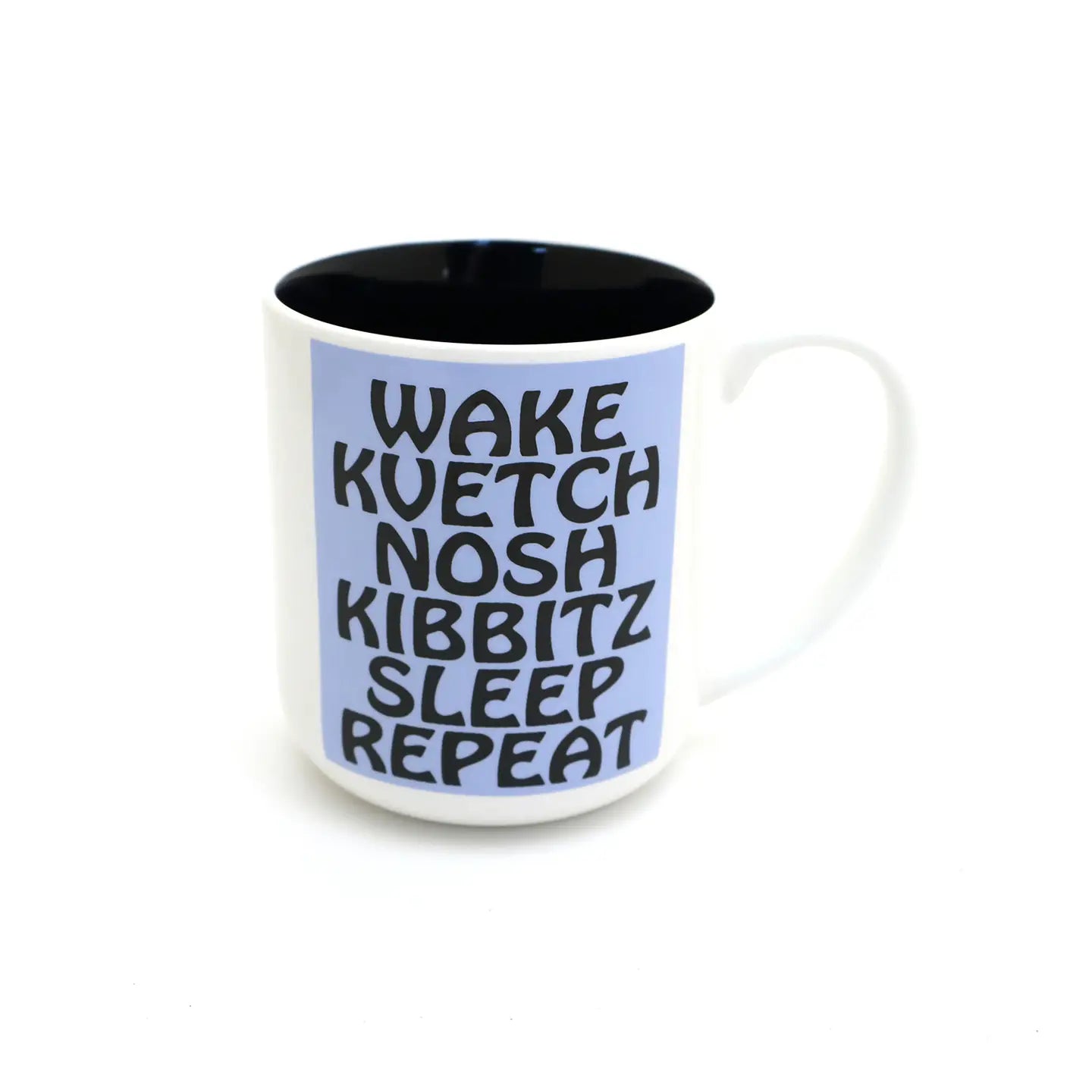 Tasse de voyage Wake Kvetch Nosh, Judaica par Lorrie Veasey