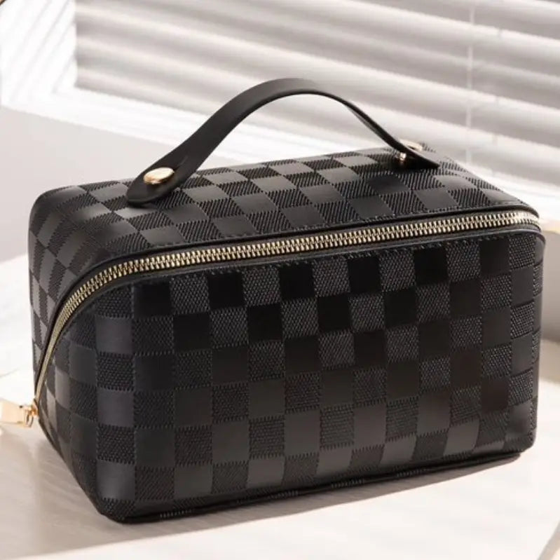 Trousse de maquillage de grande capacité - Noir