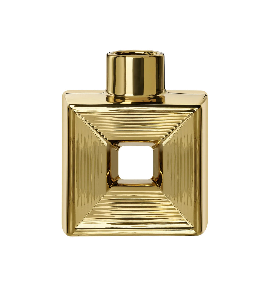 Shiny Gold 7.5h" Square Ceramic Bottle Vase