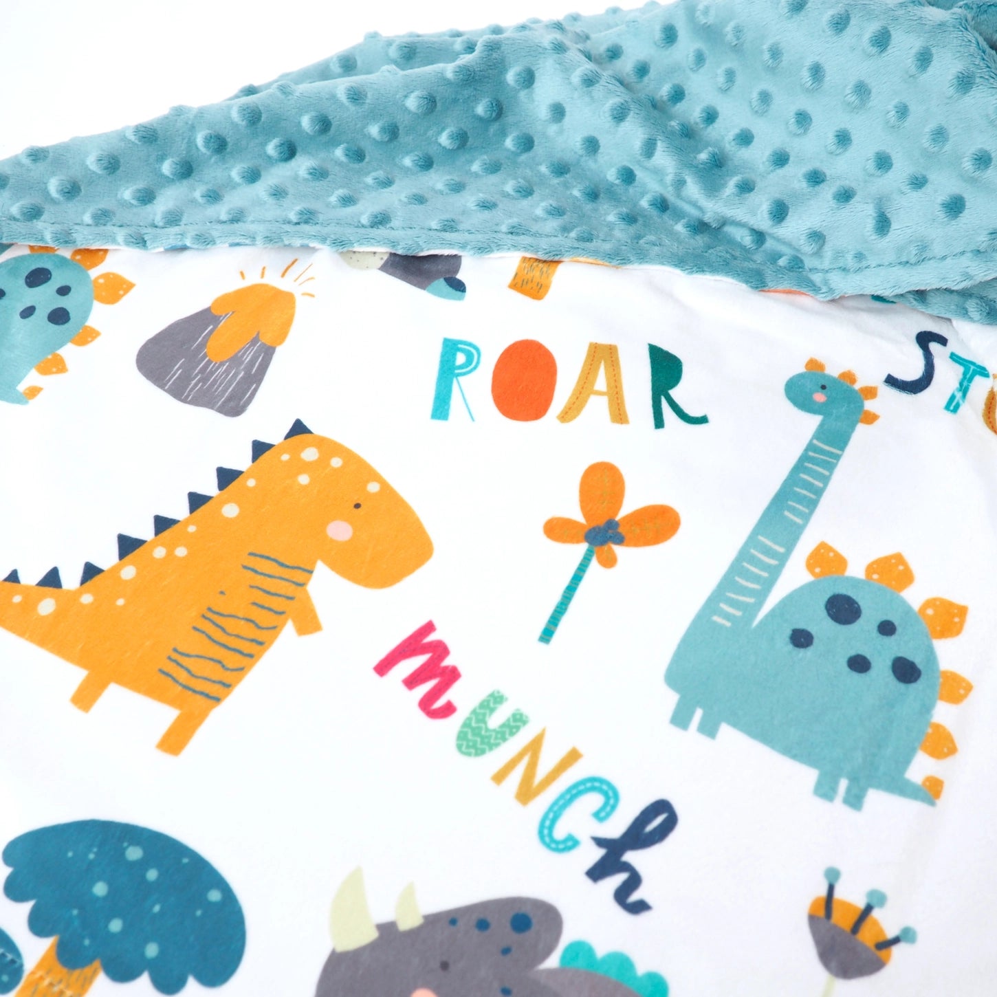 Personalized Baby & Toddler blanket - Blue Dinosaur