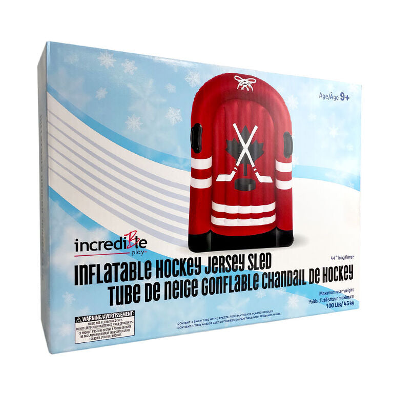 Inflatable hockey jersey snow sled