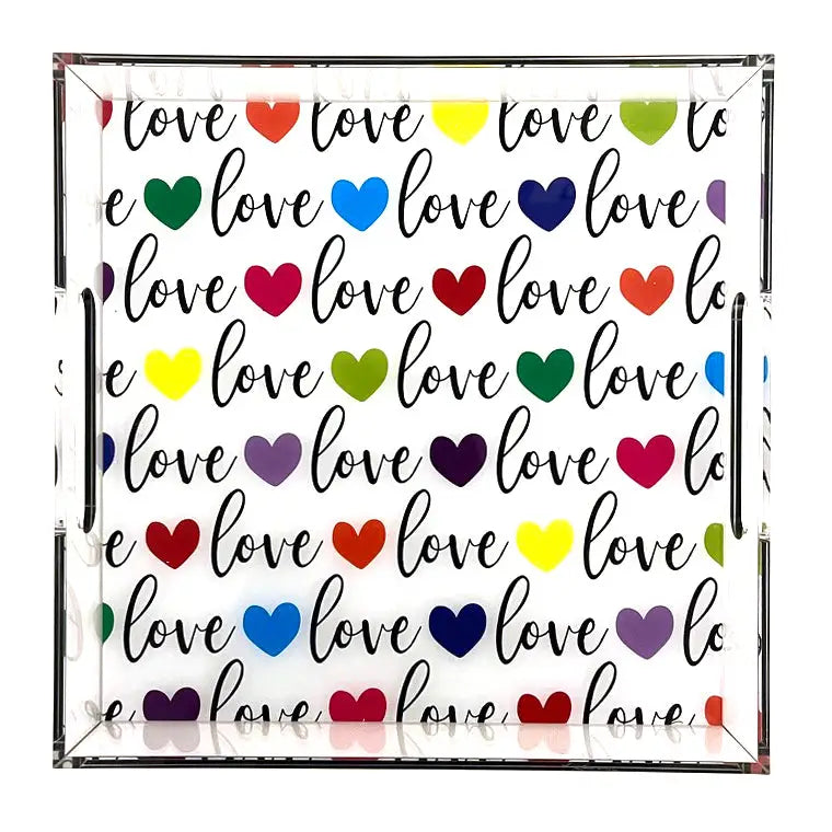 Acrylic Tray - white love