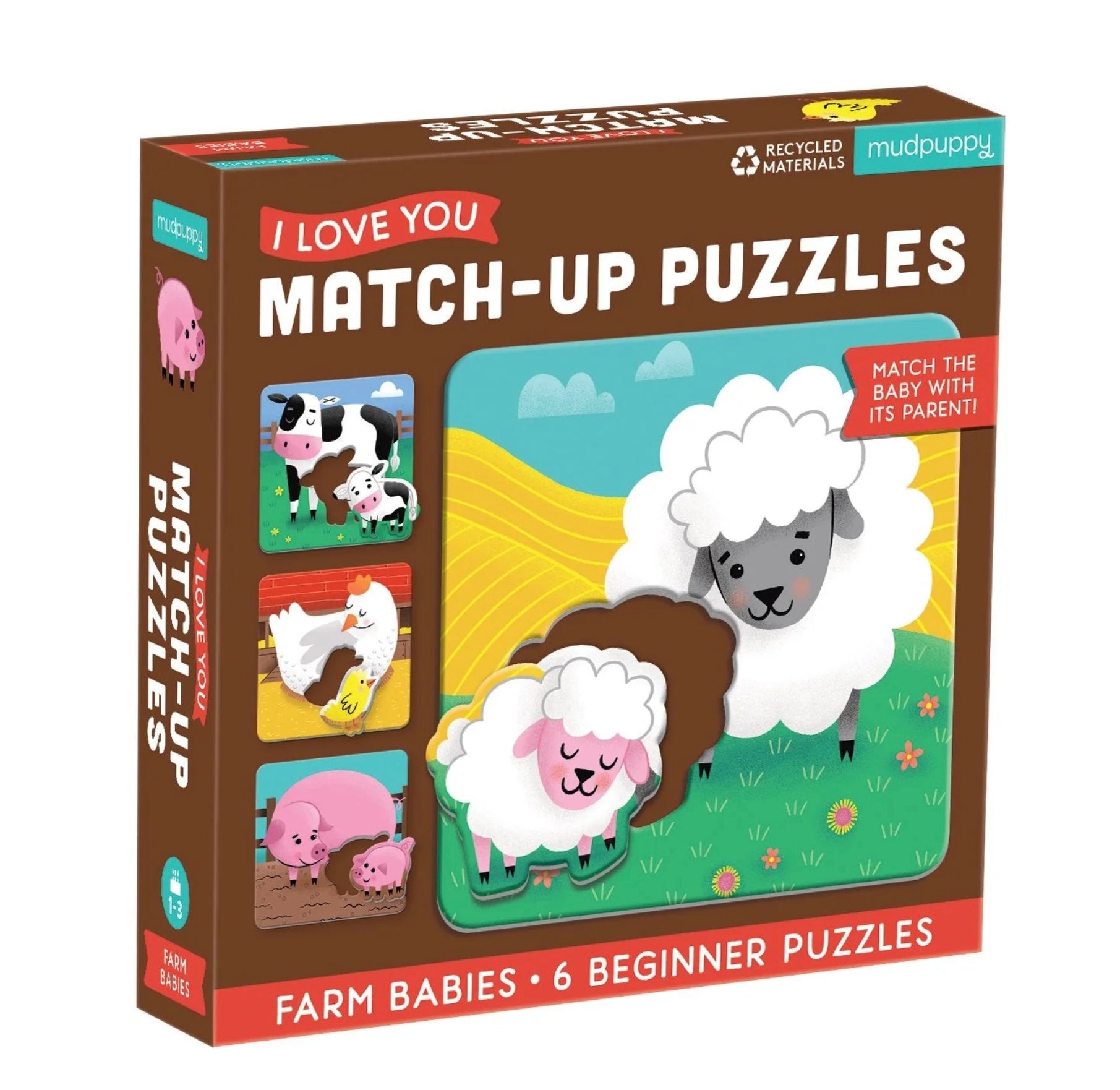 Farm Babies I Love You Match-Up Puzzles