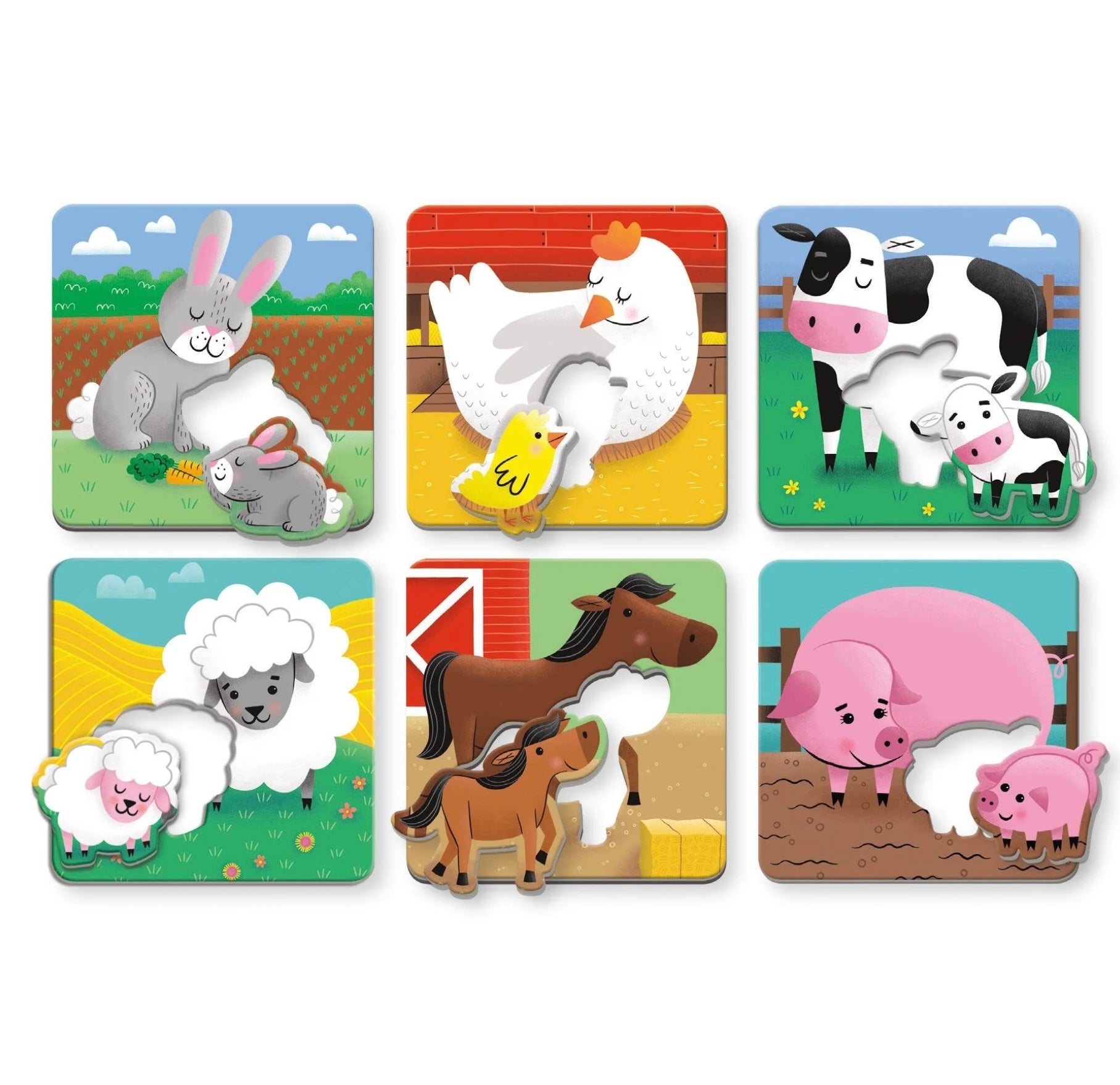 Farm Babies I Love You Match-Up Puzzles