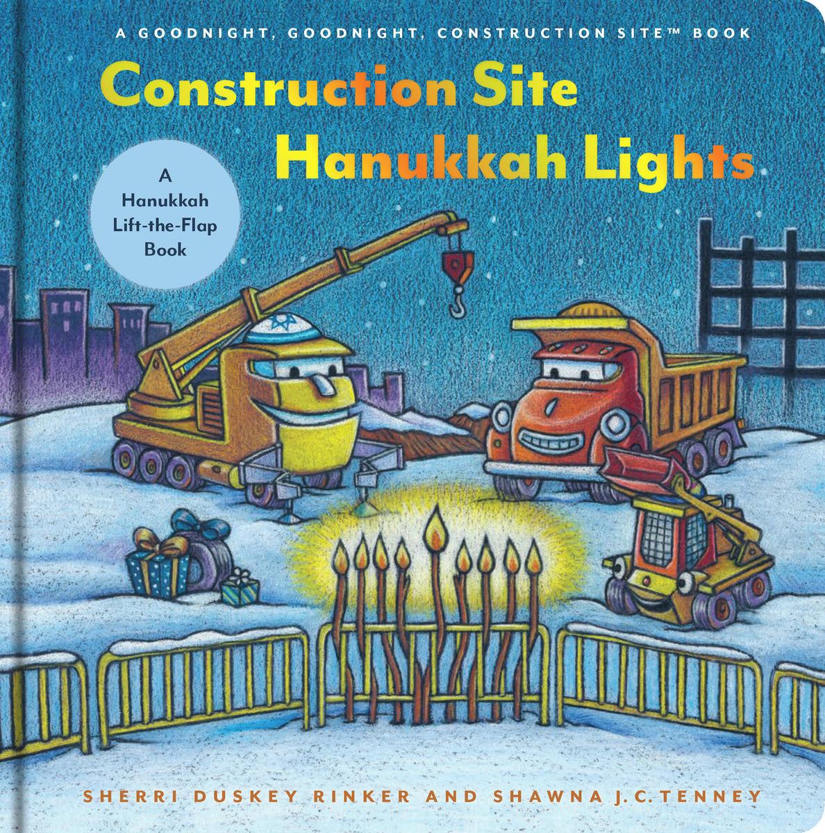 Construction site hanukkah lights
