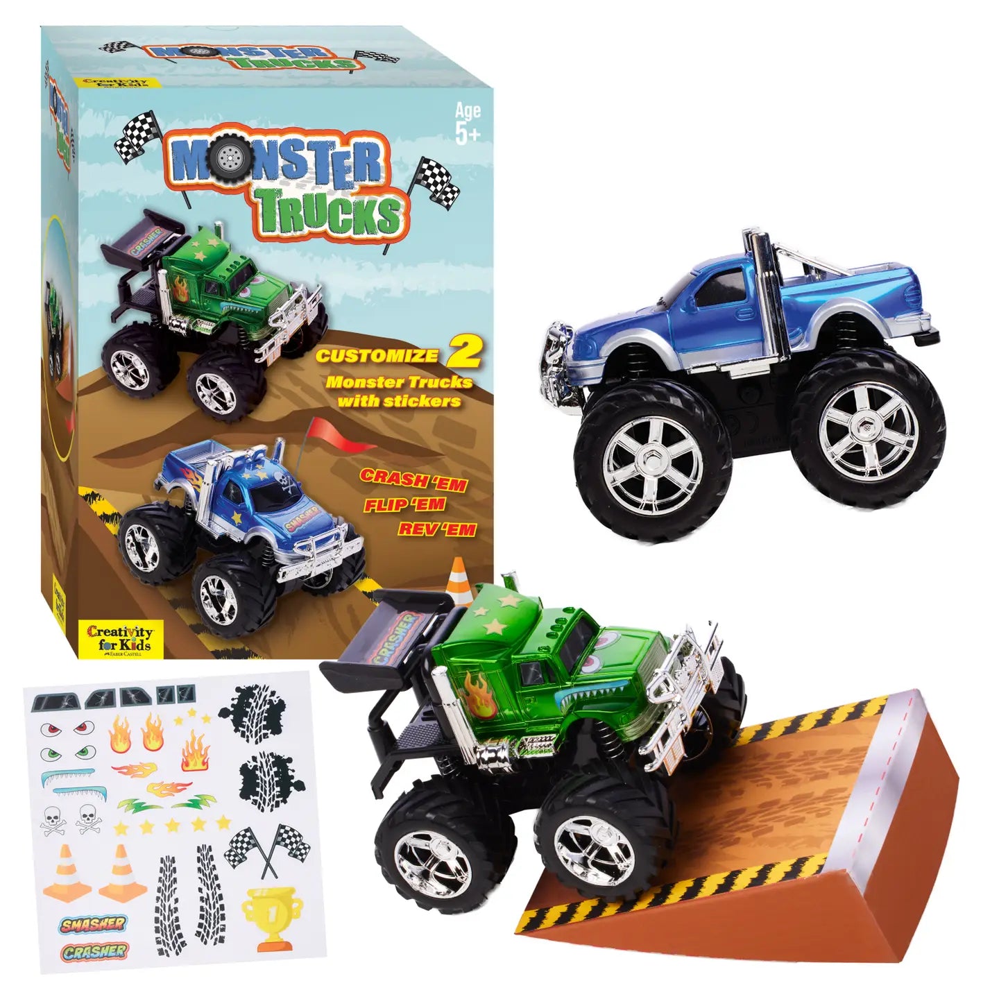 Kit de bricolage pour décorer 2 Monster Trucks pour enfants