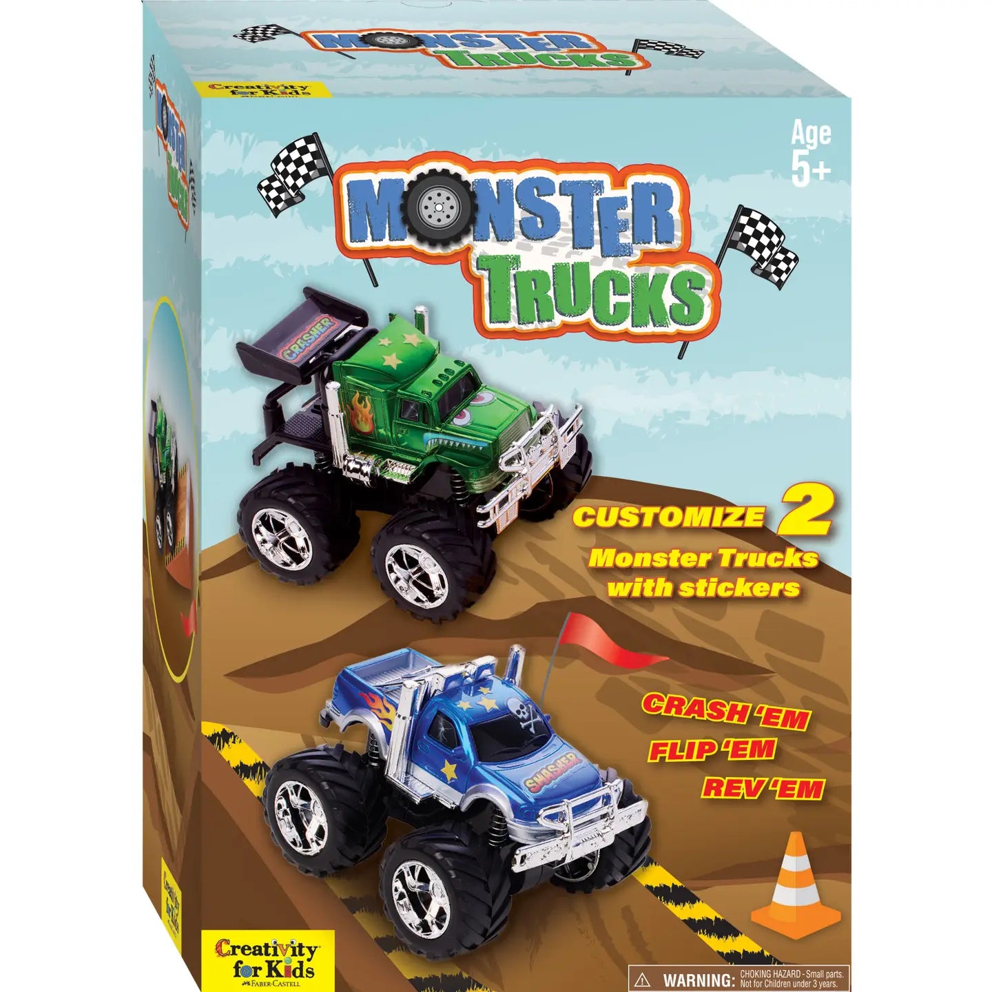 Kit de bricolage pour décorer 2 Monster Trucks pour enfants
