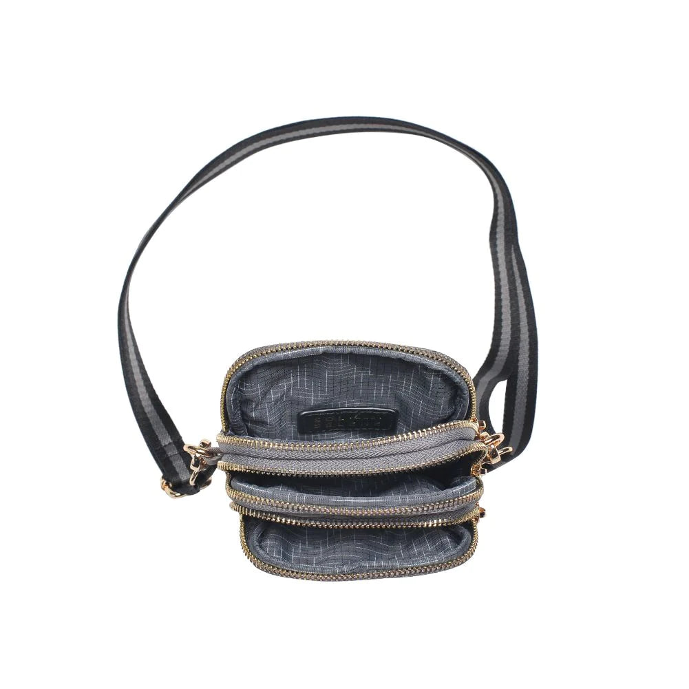 Sac bandoulière matelassé en carbone Sol et Selene