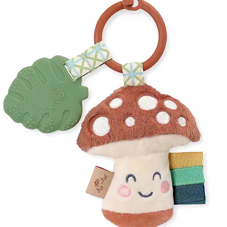 mushroom plush and silicon teether