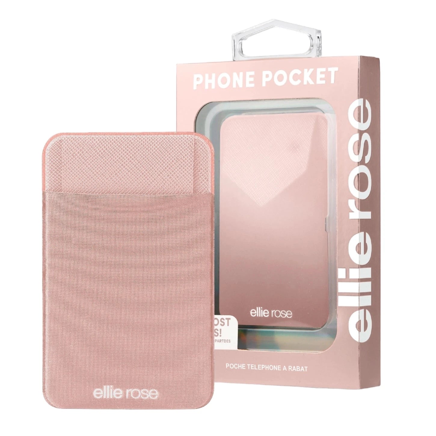 Blush stick-on phone pocket