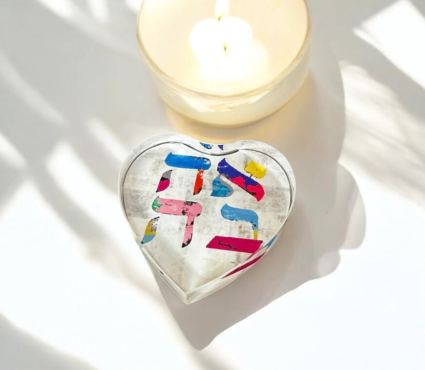 Décoration en forme de cœur en cristal Ahava