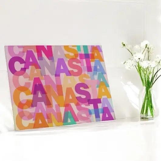 Canasta Lover Art glass tray