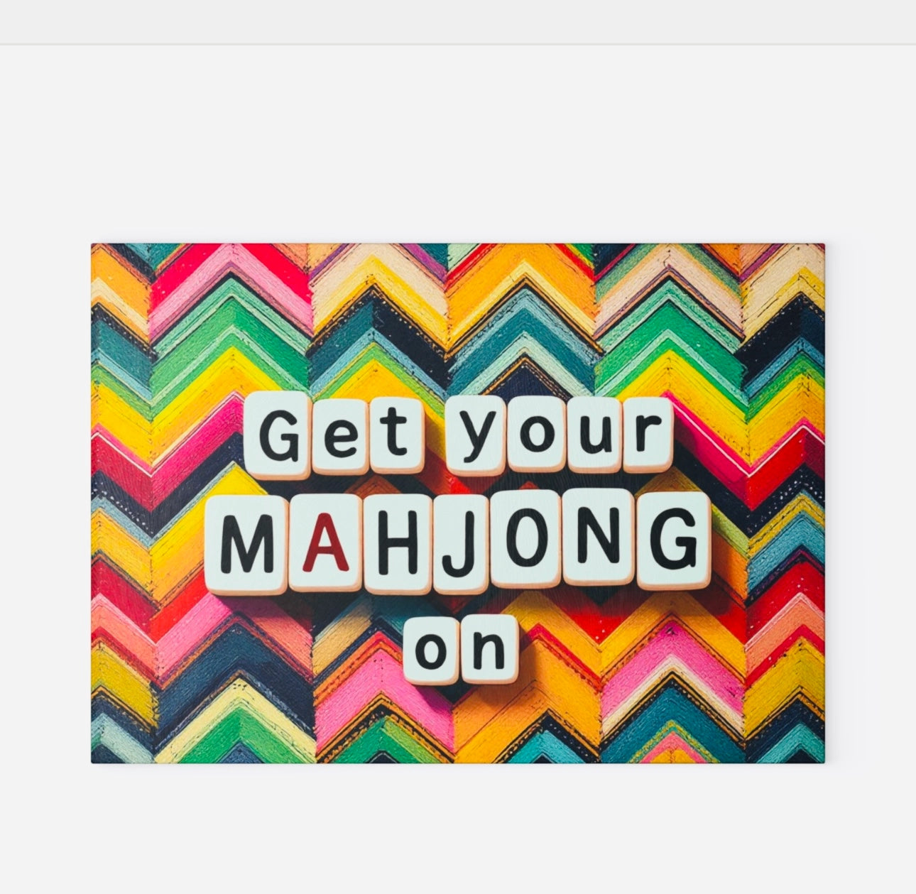 Get Your Mahjong On Abstract glass tray