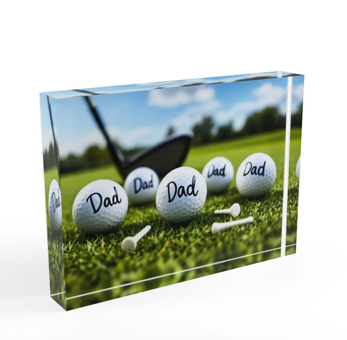 Golf Dad Art Crystal Block