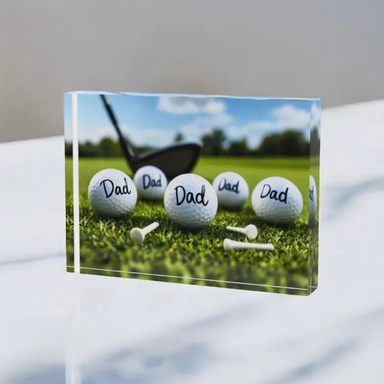 Golf Dad Art Crystal Block