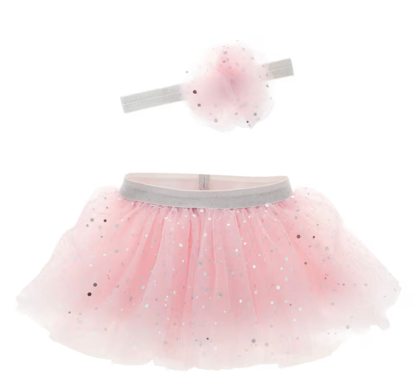 Ensemble tutu et bandeau - Rose et argent