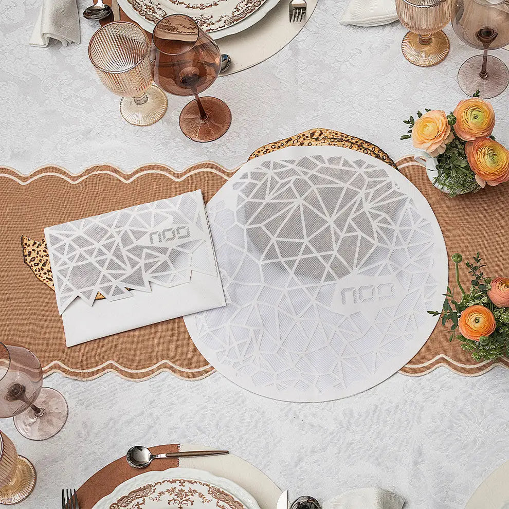 Geometric Afikoman Bag white