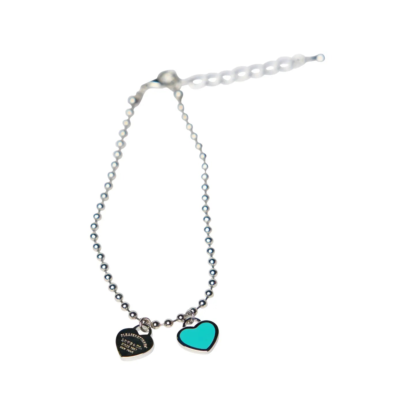 Bracelet double cœur bleu