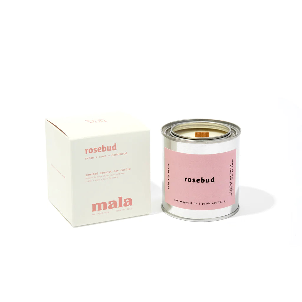 Bougie Mala 8oz Rosebud | Crème + Rose + Cèdre