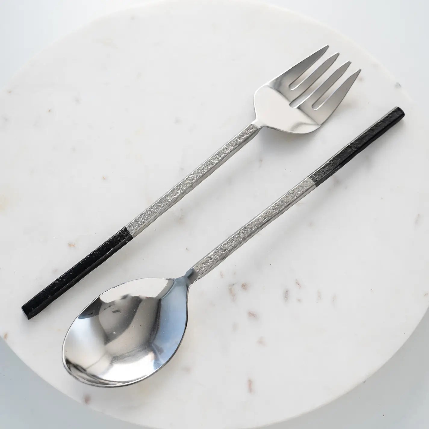 Black Dipped Handle Servers, Set of 2