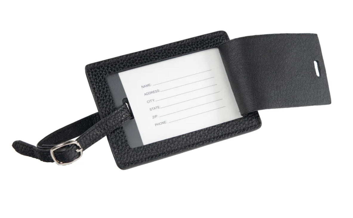 Étiquette de bagage en cuir véritable