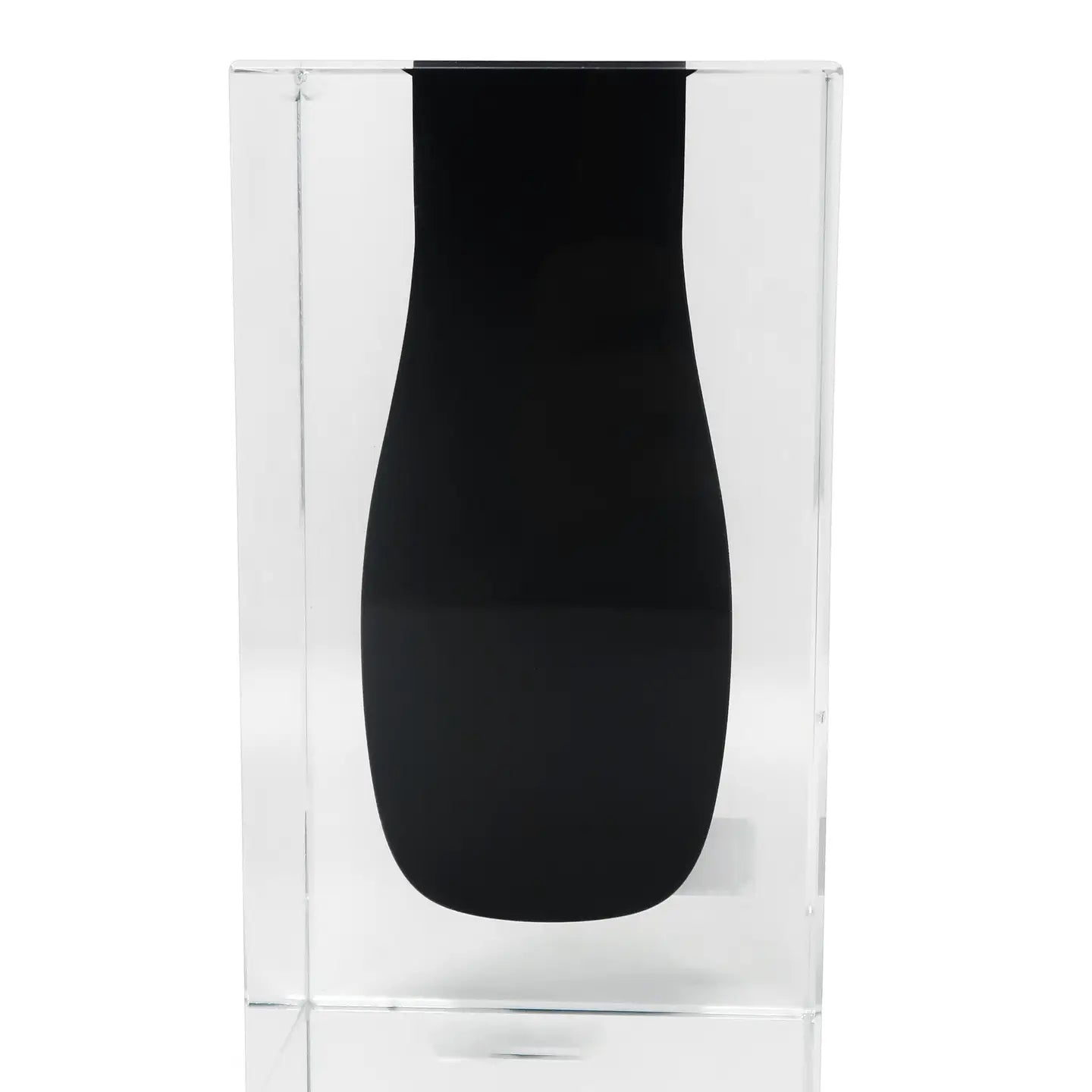 Vase à bourgeons en cristal à double paroi, intérieur noir