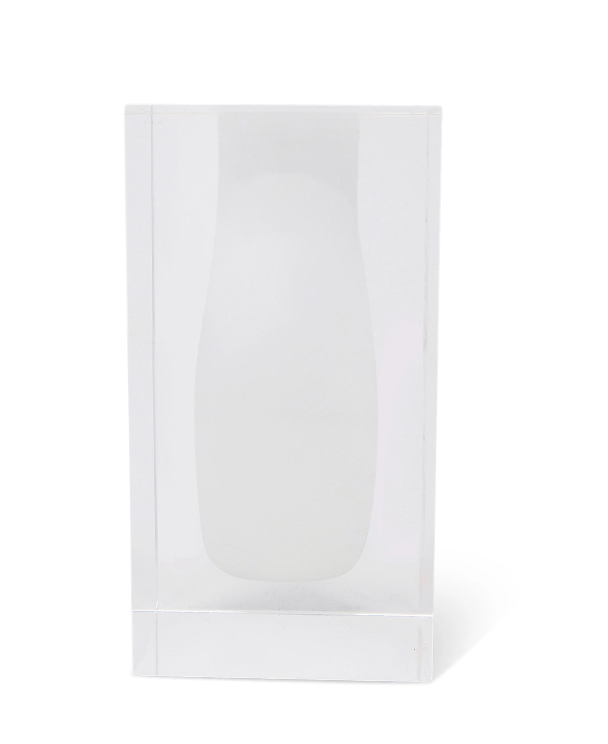 Vase à bourgeons en cristal à double paroi et intérieur blanc