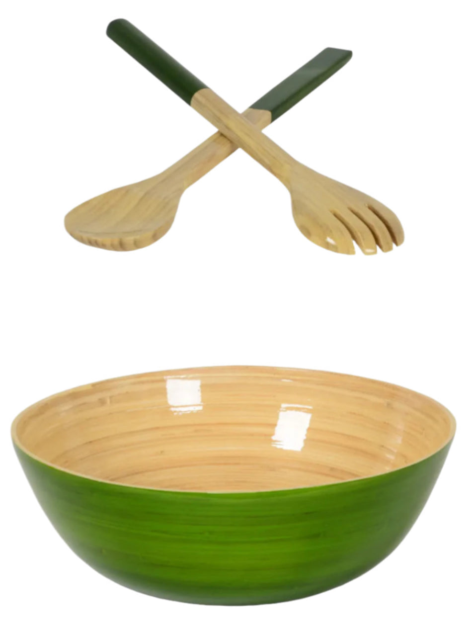 Bamboo Classic Bowl and Serving Set - Grass Green