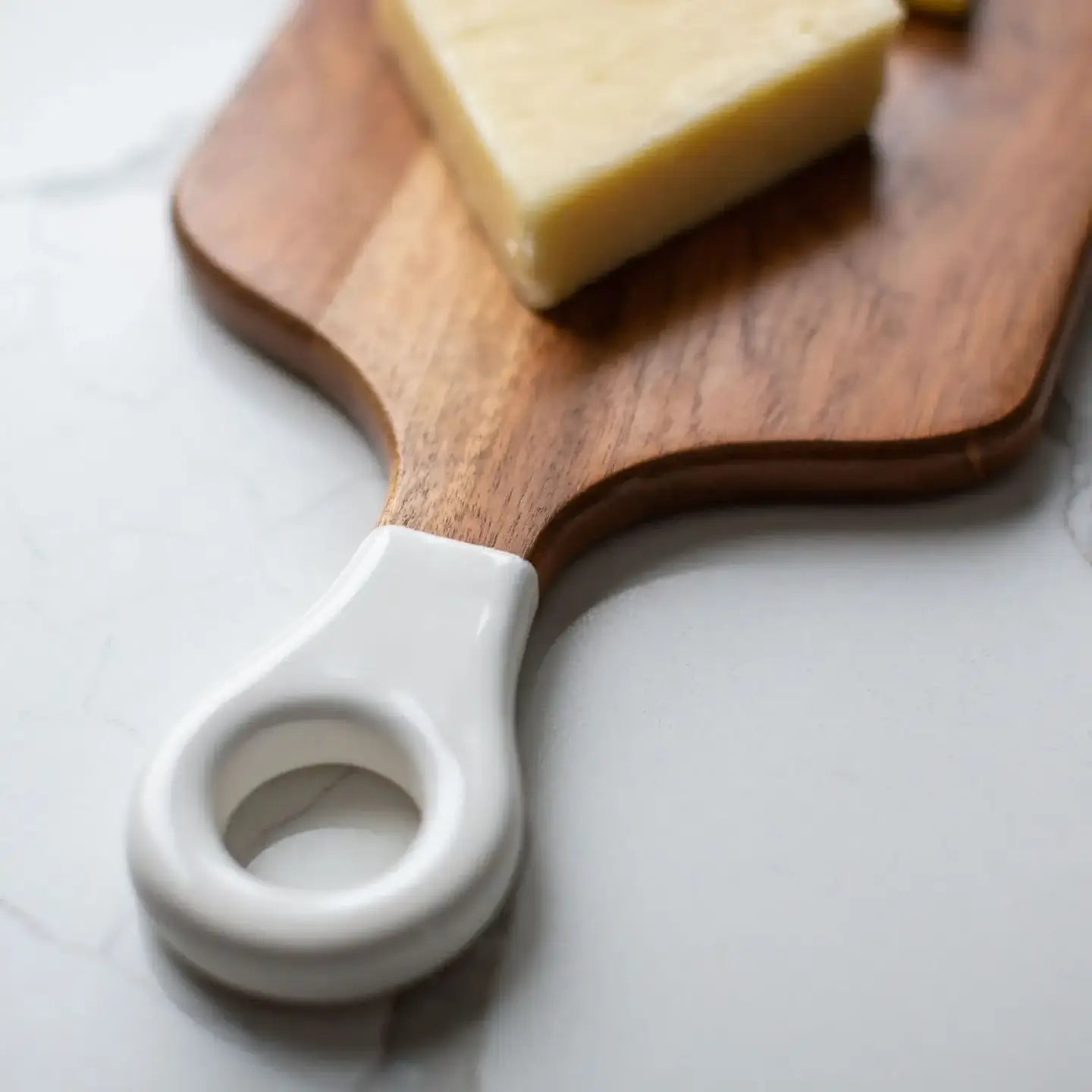 Planche à charcuterie rectangulaire en bois et blanc - Petite