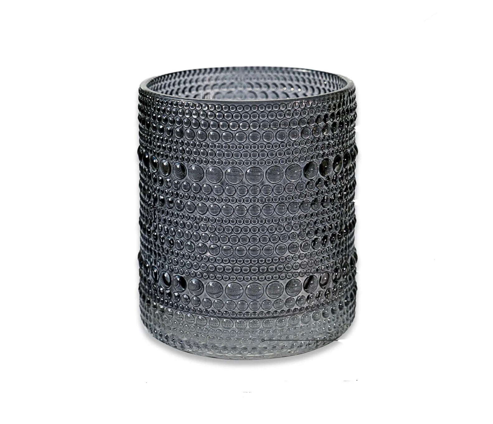 Beaded Smoke Grey Old Fashion Drinking Glasses - Set of 6