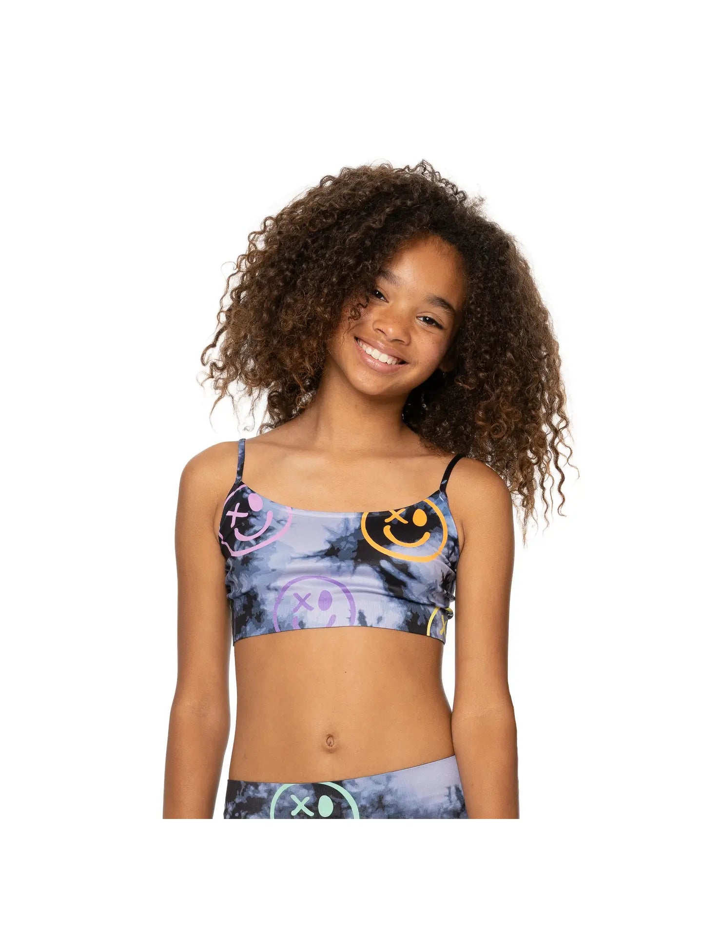 Ensemble short tie dye noir pour filles - taille 7 à 12