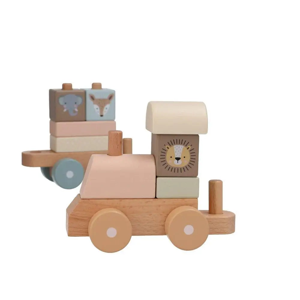 Train de naissance personnalisé Zoo rose