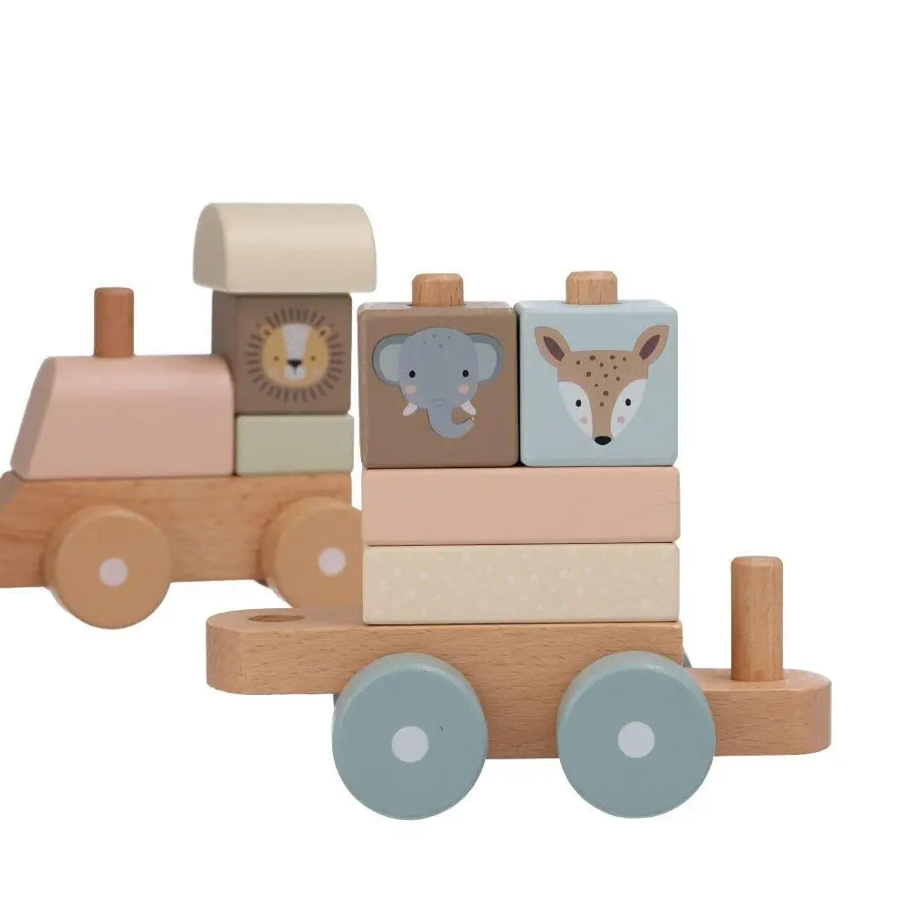 Train de naissance personnalisé Zoo rose