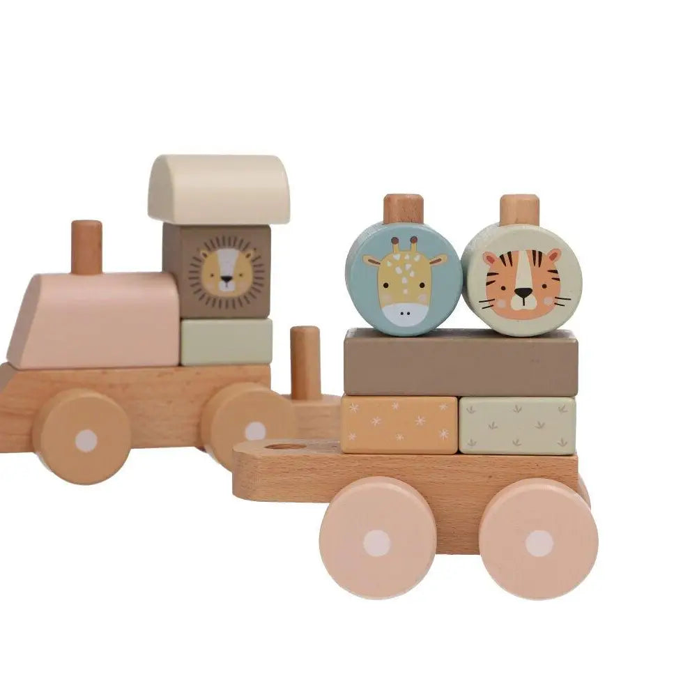 Train de naissance personnalisé Zoo rose