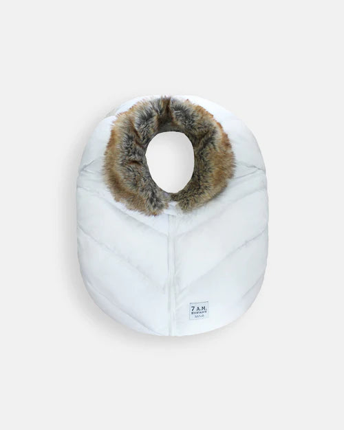 7AM CAR SEAT COCOON - TUNDRA White with faux fur