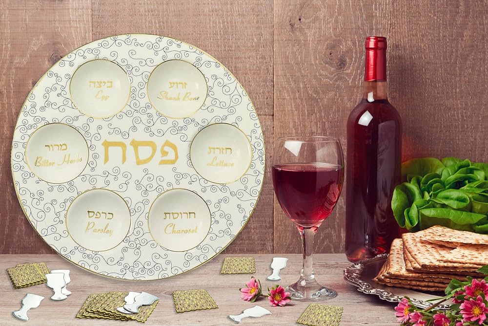 Assiette de Seder en céramique
