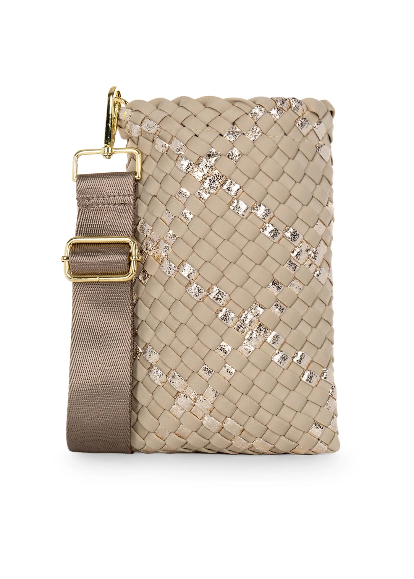 buff phone crossbody- gold