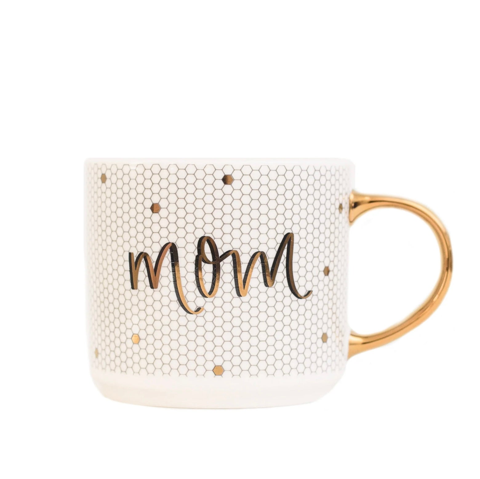Tasse à café en carreaux dorés pour maman