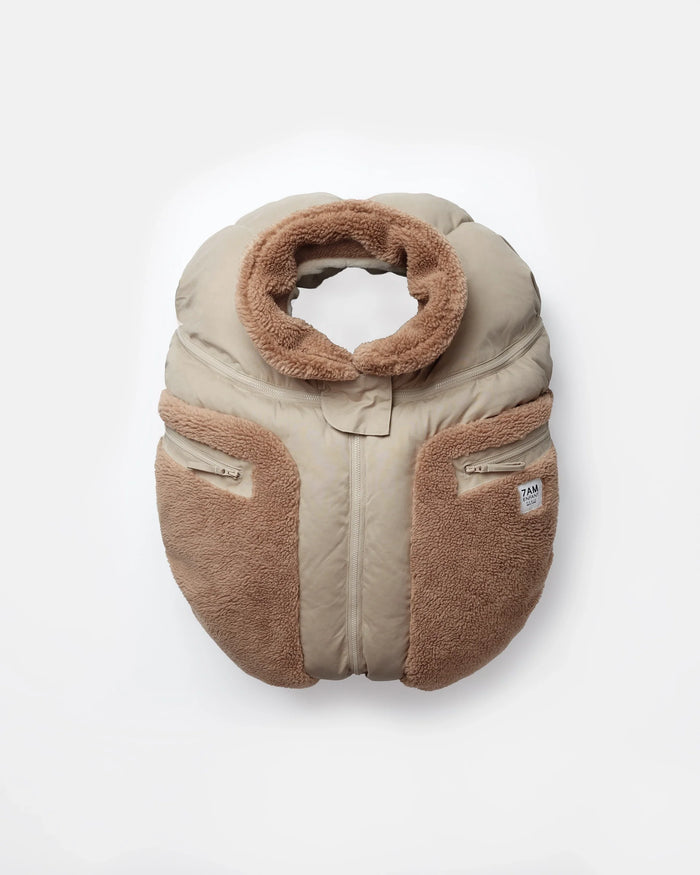 7AM car seat cocoon - cappuccino appliqué