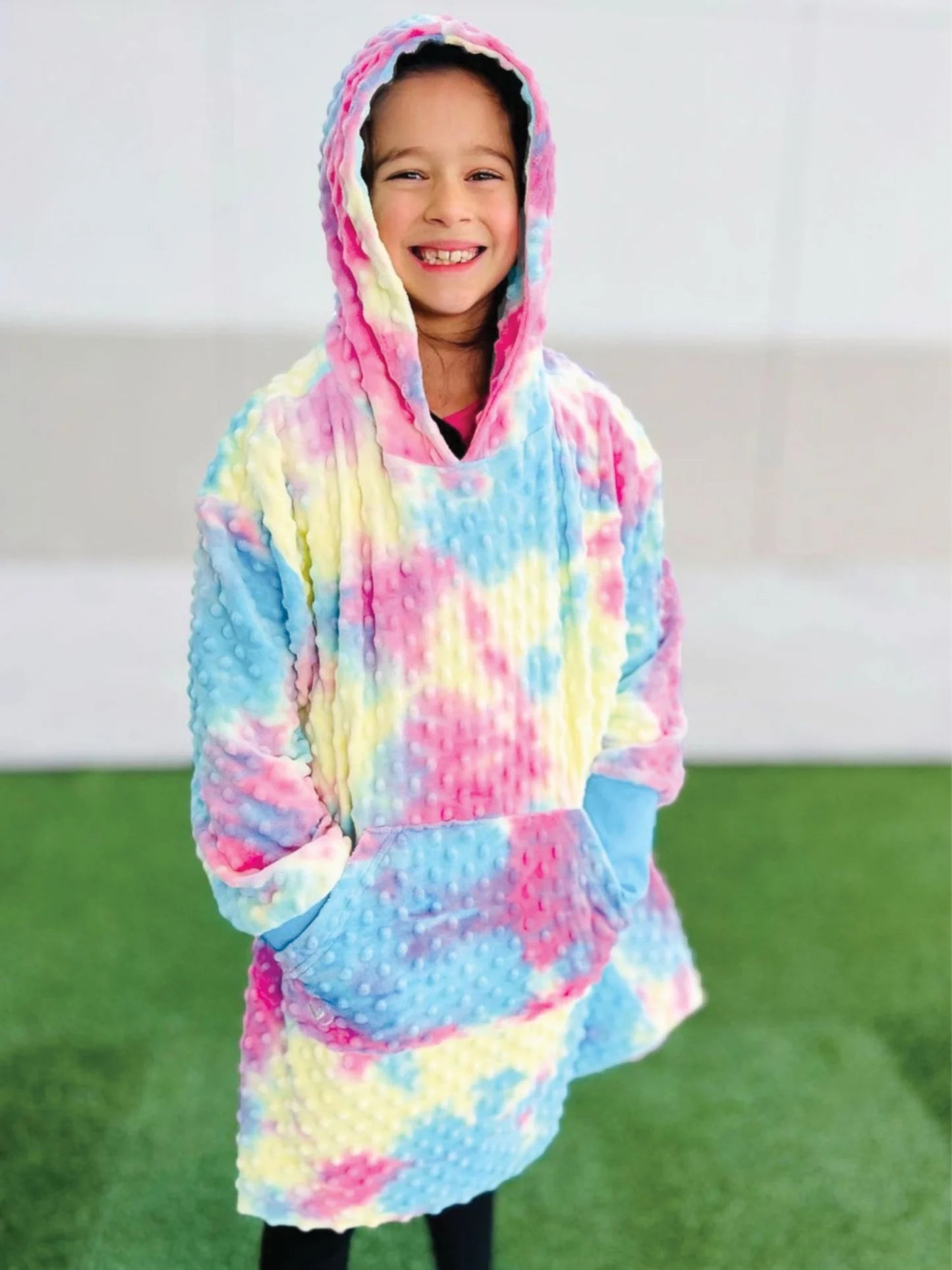 Oversized minky hoodie - tie dye