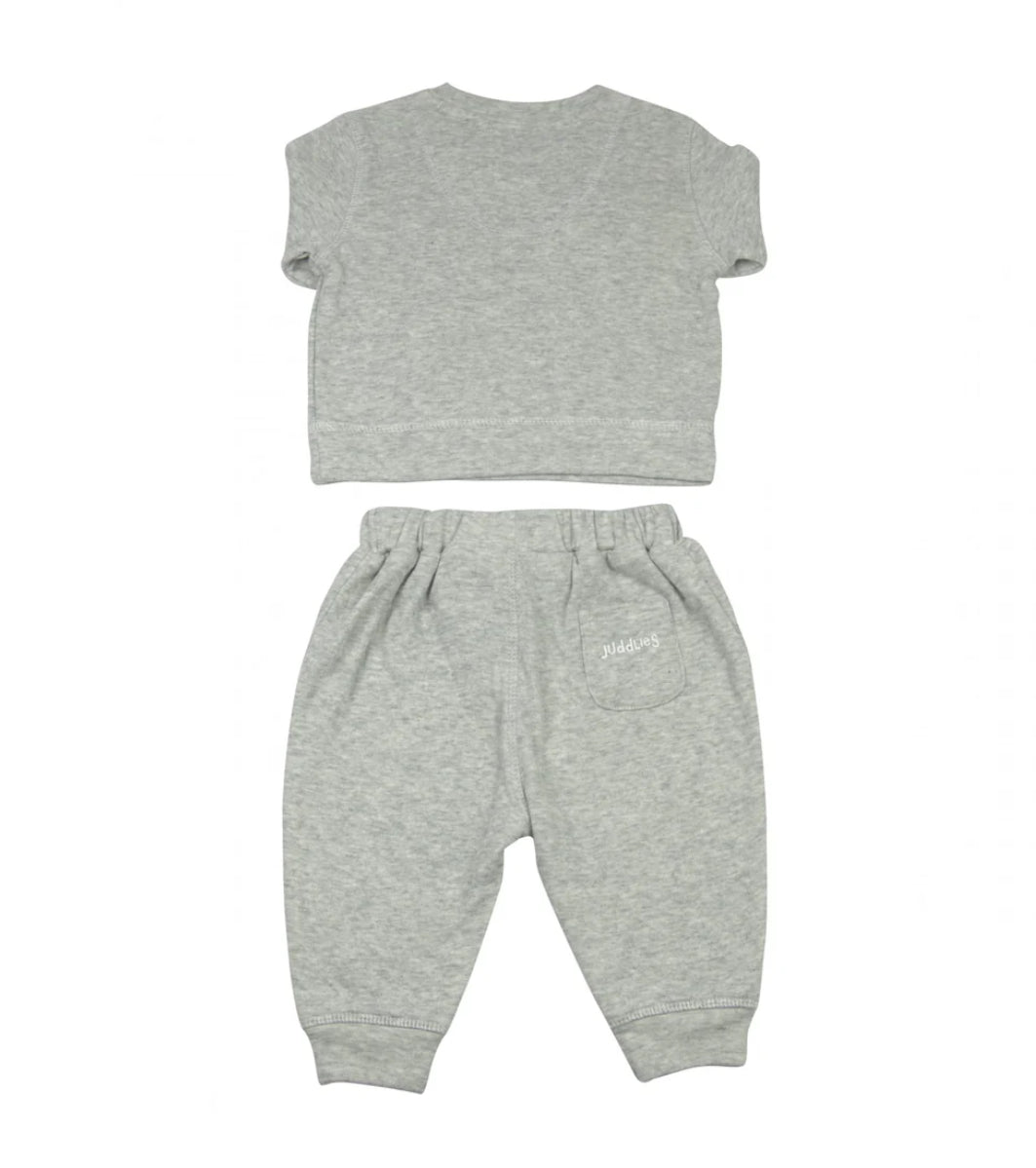 Baby two piece Jogger Set - Light Grey Fleck