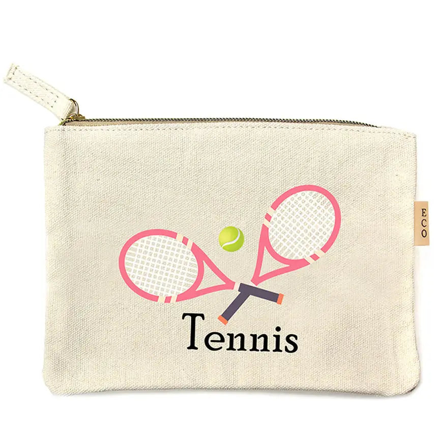 Pochette écologique en toile de coton à imprimé tennis