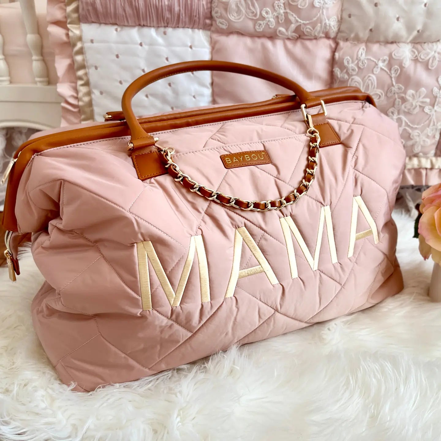Mama Diaper Bag Tote 3-pc Set (Blush)