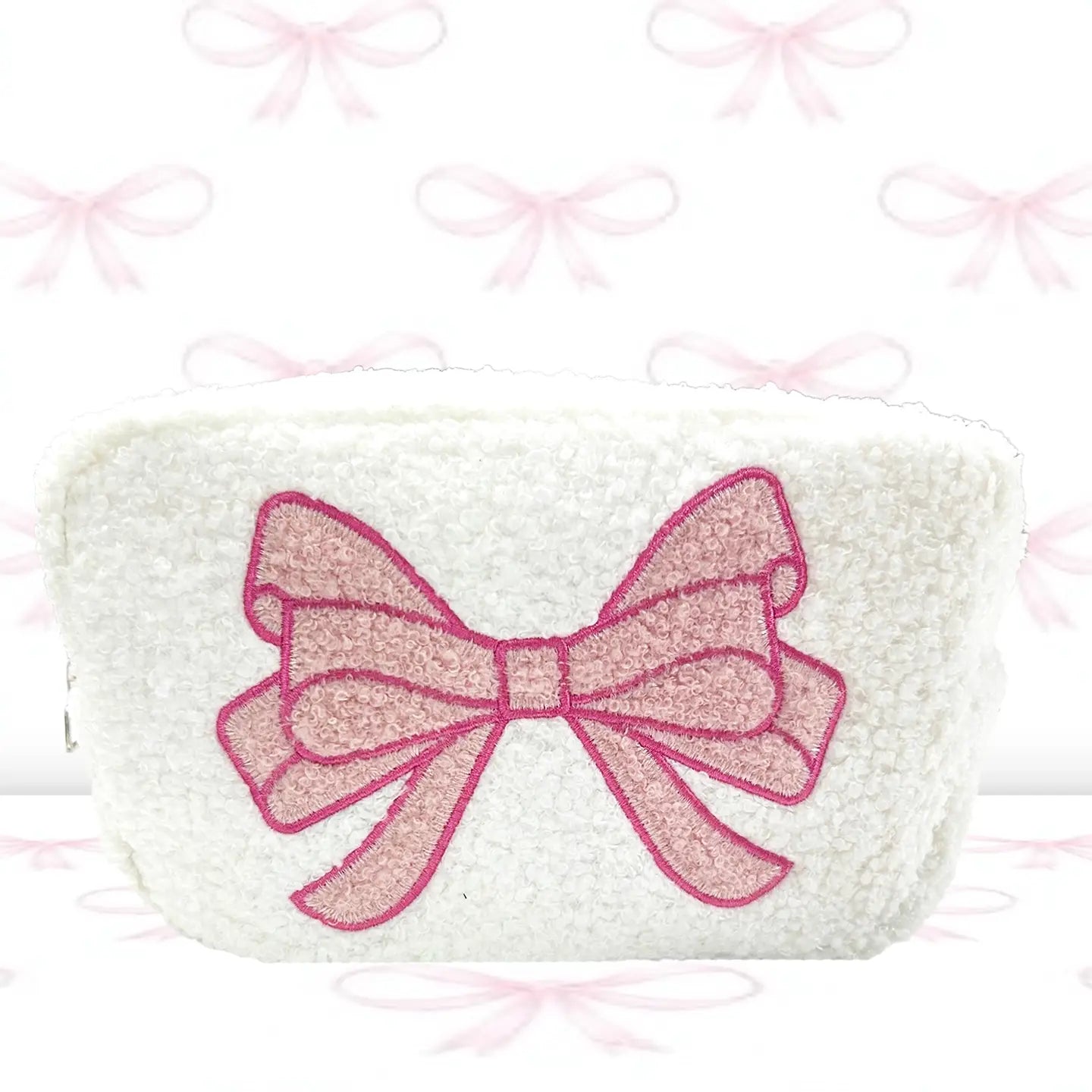 Pink Bow Sherpa Pouch